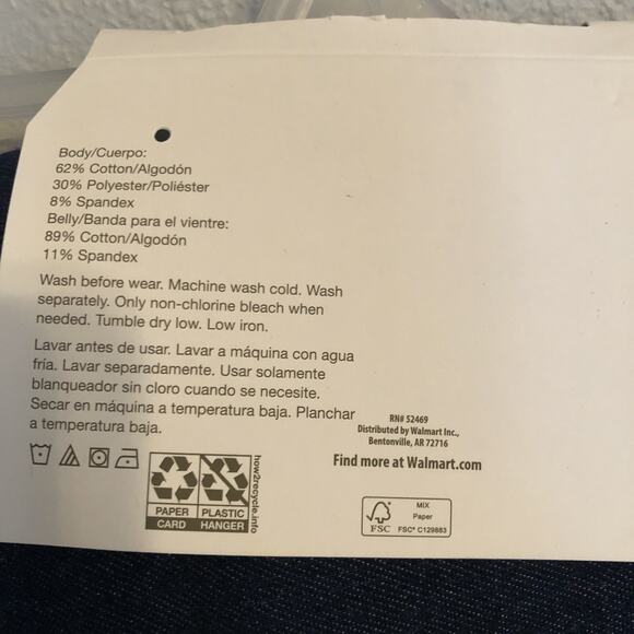 Time and Tru Maternity XL Straight Leg Jegging Comfort Belly Band Dark Denim - Picture 5 of 7